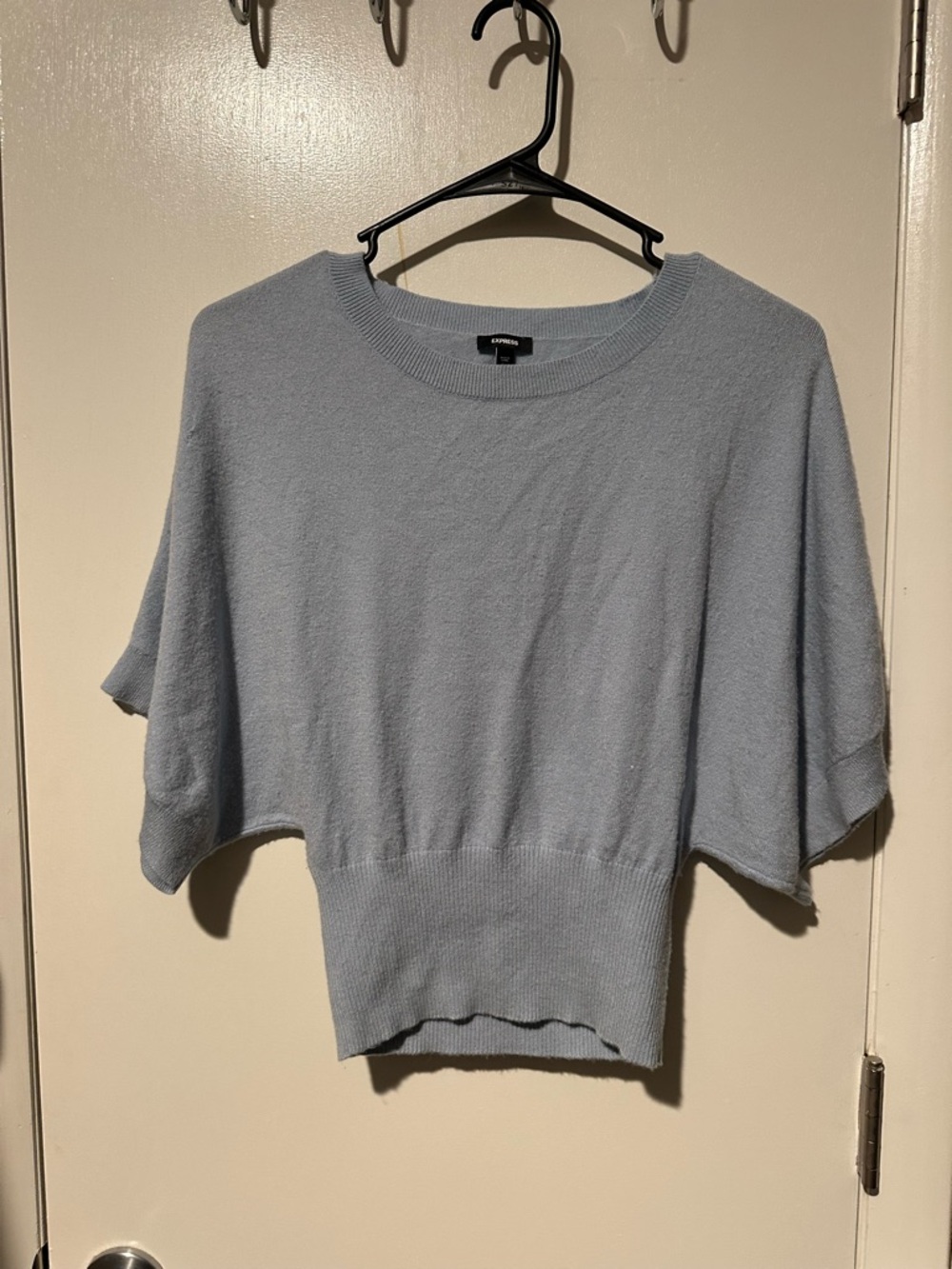 Express Light Blue Short Sleeve Pullover Sweater